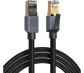 Ugreen NW343 černá / Síťový kabel / Cat.8 / F/FTP / RJ45-RJ45 / 1m