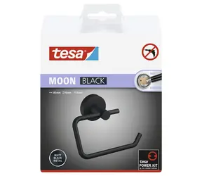 Tesa MOON držák toaletního papíru černá / Držák toaletního papíru / samolepicí montáž / kov / matný