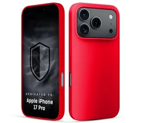 3mk HARDY Mellow Case červená / Kryt pro Apple iPhone 17 Pro, 18 Pro / Silikon, mikrofibra, matný povrch