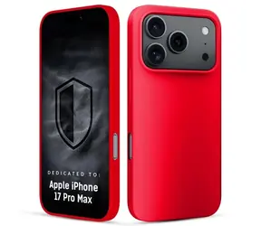 3mk HARDY Mellow Case červená / Kryt pro Apple iPhone 17 Pro Max, 18 Pro Max / Silikon, mikrofibra, matný povrch
