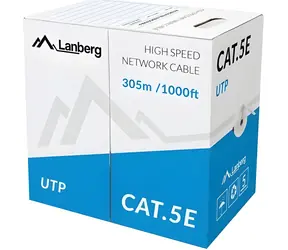 Lanberg LCU5-11CU-0305-S šedý / Instalační kabel / UTP Cat5e / drát CU / 305 m