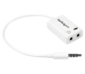 StarTech adaptér headset 3,5 mm na 2x 3,5 mm bílá / Adaptér / 0,152 m