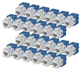 StarTech Keystone Jack CAT6 bílá / Keystone Jack / RJ-45 / 180° / Bez nářadí / PoE / 24 ks