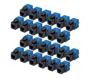 StarTech Keystone Jack CAT6 černá / Keystone Jack / RJ-45 / 180° / Bez nářadí / PoE / 24 ks