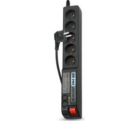 Acar 504WF černá / Přepěťová ochrana / 5 zásuvek / 1,5 m