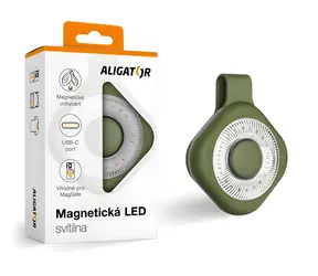 Aligator Magnetická LED svítilna zelená / Svítilna / MagSafe uchycení / USB-C / 6 režimů