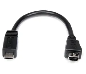 StarTech Adaptér Micro-USB - Mini-USB černá / Adaptér / USB Micro-B - USB Mini-B / 0,15 m