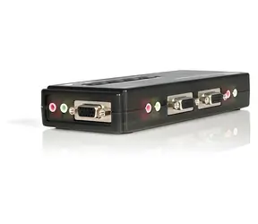 StarTech 4portový USB KVM přepínač s audiem / KVM přepínač / max. 2048x1536 / integrovaný kabel 1,2 m / černá
