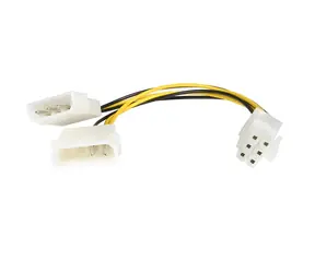 StarTech redukce Molex LP4 - PCI-E 6-pin černá / Redukce / 0,15 m