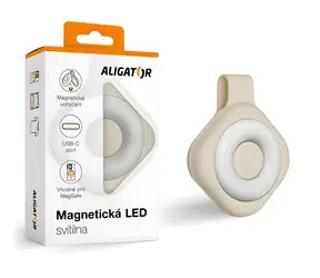 Aligator Magnetická LED svítilna béžová / Svítilna / MagSafe / 6 režimů / USB-C