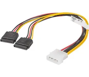 Lanberg CA-HDSA-11CU-0030 / Napájecí kabel / Molex 4pin - 2x SATA 15pin / 0,3 m