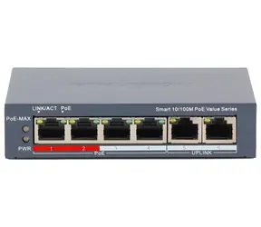 Hikvision DS-3E1106P-EI/M / Switch / Smart / 4x 100 Mbps PoE / 2x 100 Mbps uplink / Super PoE 45 W