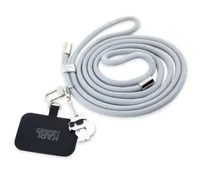 Karl Lagerfeld Universal Crossbody Popruh Cord and Choupette Pins šedý / Popruh / Univerzální