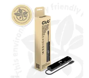 CLUB3D USB4 hub černá / USB-C hub 6v1 / HDMI 4K/120Hz / 2x USB-C / 2x USB-A / LAN / PD 100W