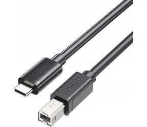 Unitek USB tiskový kabel černá / Kabel / USB-C - USB-B 2.0 / 2 m