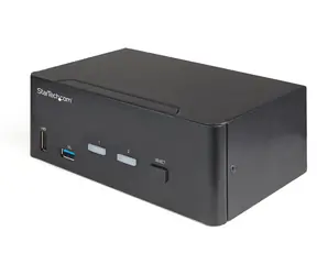 StarTech 2-portový HDMI KVM switch černá / KVM přepínač / 4K UHD / USB Hub / 1 uživatel