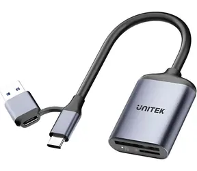 Unitek Čtečka paměťových karet 2v1 / Čtečka paměťových karet / SD 4.0, microSD 4.0 / USB-C + USB-A