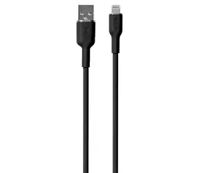 Puro Soft černá / Datový kabel USB-A - Lightning / silikonový / 1,5 m