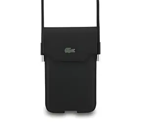 Lacoste PVC Iconic Petit Pique Metal Logo XL černá / Kapsa na telefon