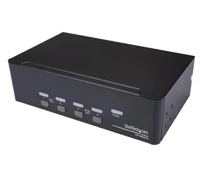 StarTech 4-portový Dual-Monitor KVM černá / KVM přepínač / DisplayPort / 4K 60Hz / USB Hub