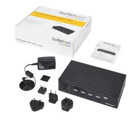 StarTech 4-portový HDMI KVM switch černá / KVM přepínač / Full HD 1080p / vestavěný USB 3.0 hub