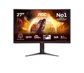 27" AOC CQ27G4Z2 černo-červená / Herní monitor / Fast VA / QHD / 1500R / 400Hz / HDMI+DP