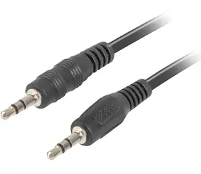 Lanberg CA-MJMJ-10CC-0012-BK černá / Audio kabel / Jack 3.5mm (M) - Jack 3.5mm (M) / 1,2 m