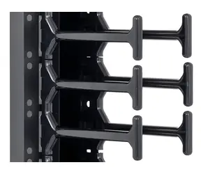 Triton RAB-VP-H42-X2 černá / Vyvazovací panel / dvouřadý hřeben / 42U / trn 12 cm