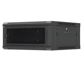 Lanberg WF01-6604-23B černá / Nástěnný rozvaděč / 19" / 4U / 600×600 mm / perforované dveře / flat pack
