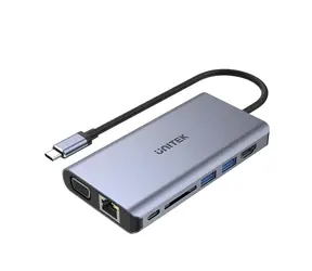Unitek USB-C hub 8v1 / USB-C hub / HDMI / VGA / Gigabit LAN / PD 100W