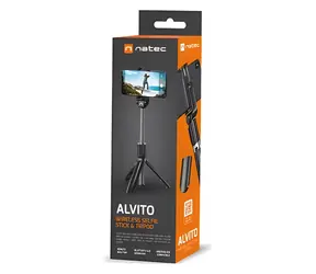 Natec Alvito BT 4.0 černá / Selfie tyčka - tripod / Bluetooth 4.0