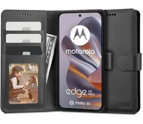Tech-Protect Wallet černá / Pouzdro pro Motorola Edge 50 Neo / Peněženkové