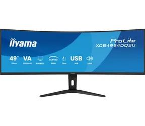 49" IIYAMA ProLite XCB4994DQSU-B1 černá / VA / Curved 1000R / 5120x1440 / 32:9 / 120Hz / 2ms / USB-C hub