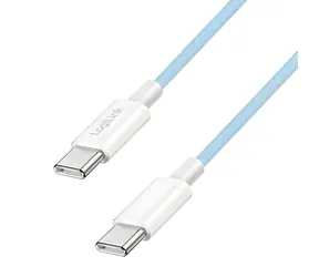 LogiLink USB-C - USB-C modrá / Nylonový kabel / USB 2.0 / 60 W / 1 m