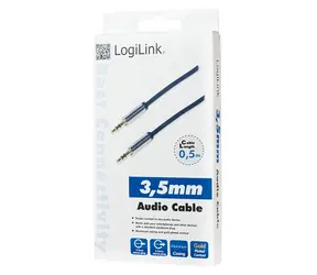 LogiLink audio kabel Jack 3,5mm modrá / Audio kabel / Jack 3,5mm - Jack 3,5mm / 0,5 m