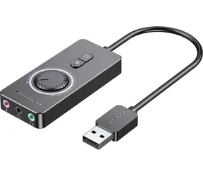 Vention Externí zvuková karta USB / Zvuková karta / line-in / line-out / 16bit / 44,1–48 kHz / 1 m