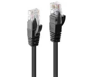 Lindy Cat6 U/UTP černá 1 m / Patch kabel / RJ-45 / Stíněné konektory