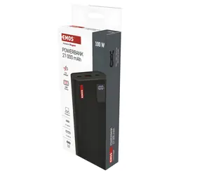 EMOS NTBF30 černá / Powerbanka / 27000 mAh / 100W PD / USB-C + USB-A