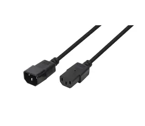 LogiLink VDE černá / Prodlužovací napájecí kabel / IEC C14 - C13 / 3 m / 250 V, 10 A