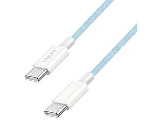 LogiLink USB-C - USB-C modrá / Nylonový kabel / USB 2.0 / 60 W / 1,5 m