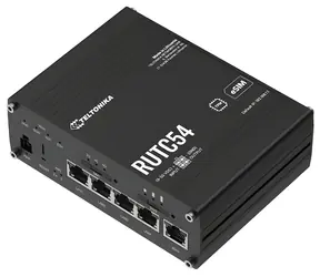 Teltonika RUTC54 / Router industriální / 5G / Wi-Fi 6 / Dual SIM & eSIM / 1x LAN / 4x WAN