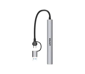 Unitek H1209AGY01 šedá / USB hub / USB-A / 7× USB-A / 5 Gbps / hliníkový