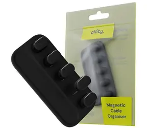 Allity ASA-410 černý / Organizér kabelů / Silikon / Magnetické uchycení / Samolepicí 3M