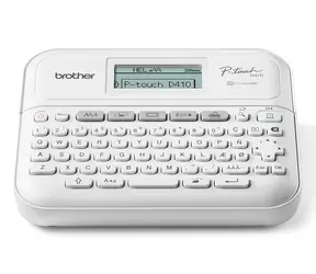 Brother PT-D410VP bílá / Tiskárna samolepicích štítků / QWERTY klávesnice / LCD displej / 180x180 DPI / USB