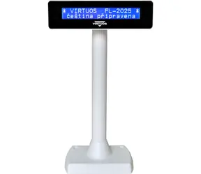 Virtuos FL-2025MB bílá / Zákaznický displej / LCD / 2x20 znaků / USB