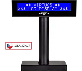 Virtuos FL-2026MB / Zákaznický displej / 2x20 znaků / RS-232 / černý