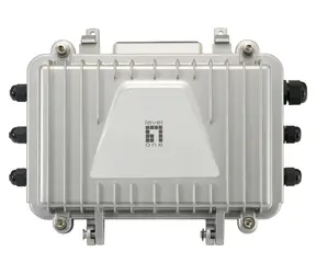 LevelOne PoE extender Hybrid šedá / PoE extender / Hybridní optika-měď / 4x PoE RJ45 / dosah 2 km / IEEE 802.3af/at