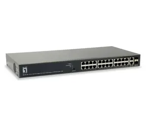 LevelOne GEP-2651 / Switch / 24x GE PoE+ / 2x SFP / 185 W PoE / Managed L3 / 19"