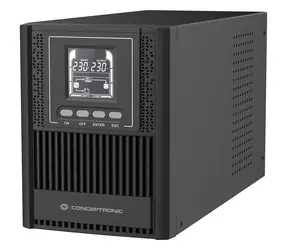 Conceptronic UPS Tower 1000VA online černá / UPS / Online / 900 W / 4x IEC / LCD