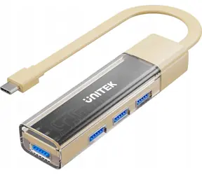 Unitek USB Hub krémová / USB-C + USB-A / 5 Gbps / obousměrný